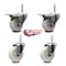 Service Caster 4 Inch Nylon Swivel 58 Inch Threaded Stem Caster Set 2 Total Lock Brakes SCC-TSTTL20S414-NYS-58212-2-S-2 - alternate 2